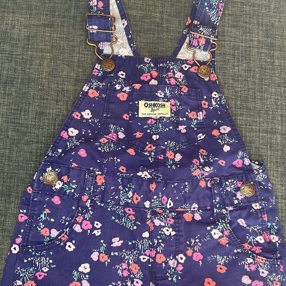 OshKosh Floral Shortalls - Picture 2 of 3